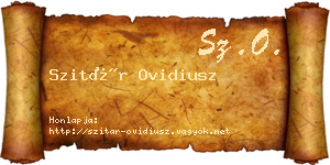 Szitár Ovidiusz névjegykártya